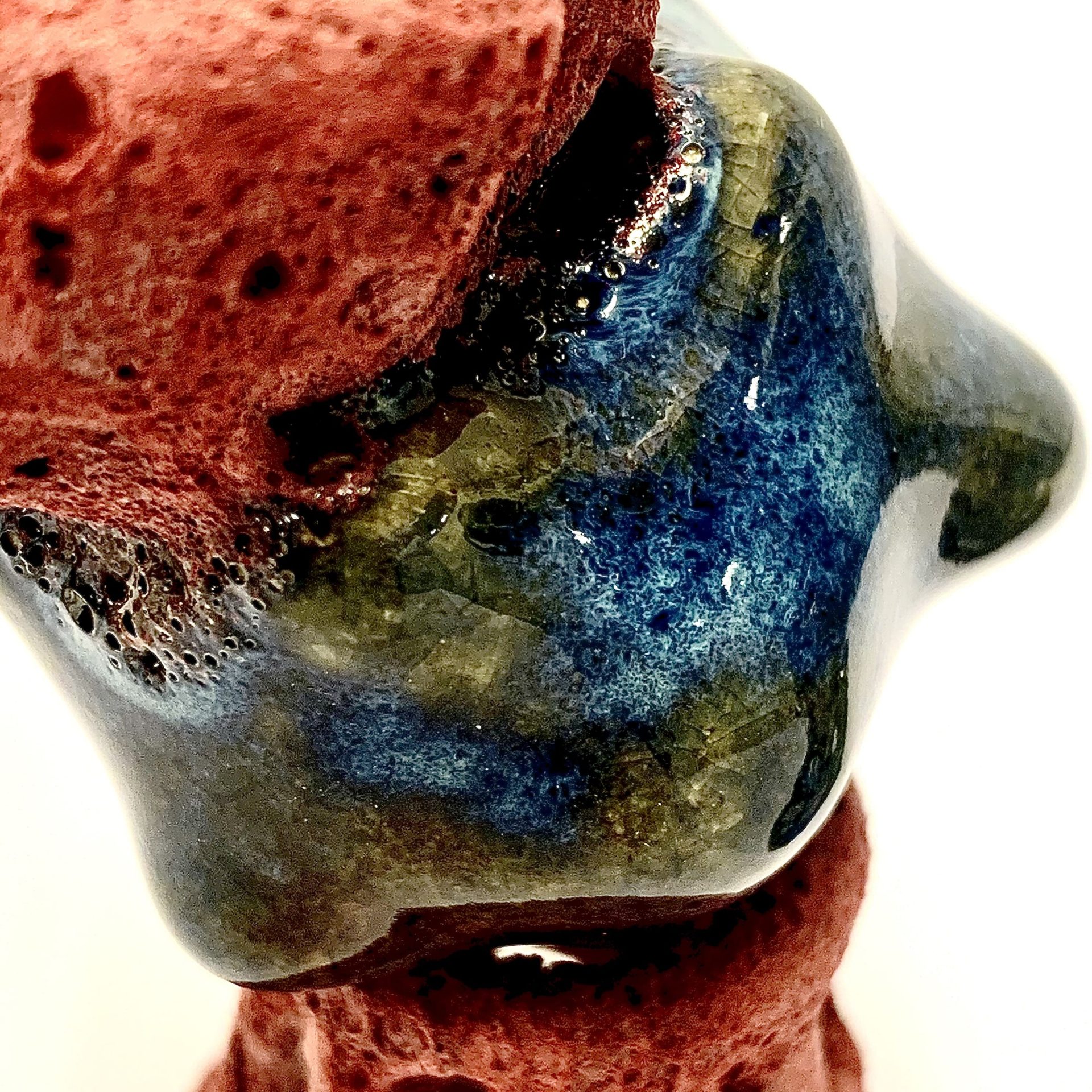 Ladder to Cloud Red Midnight, a Miniature Glazed Ceramic Sculpture by Tessa Eastman