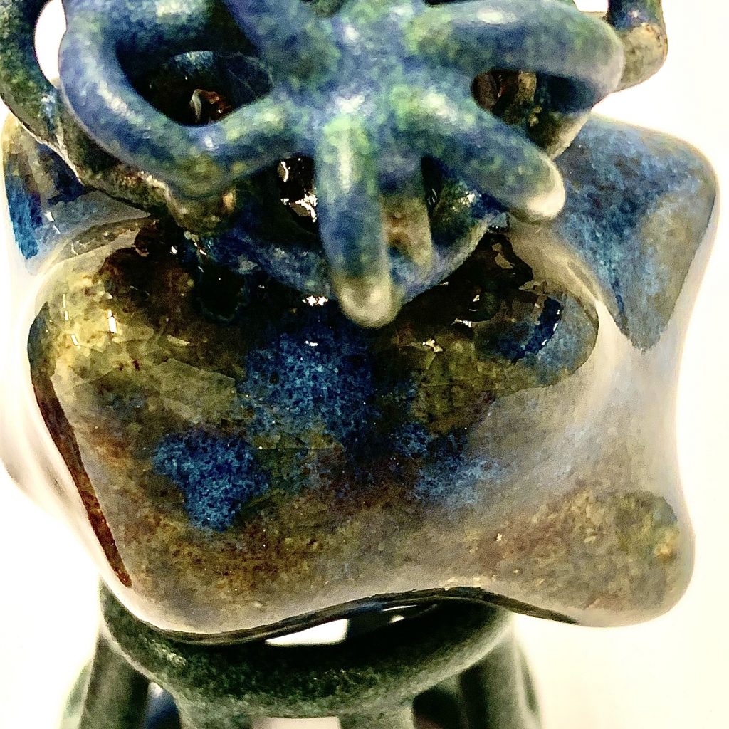 Ladder To Cloud Blue Midnight, a Miniature Glazed Ceramic Sculpture by Tessa Eastman
