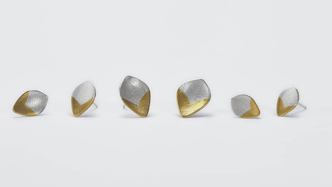 Gold and Silver Stud Earrings. Keum boo