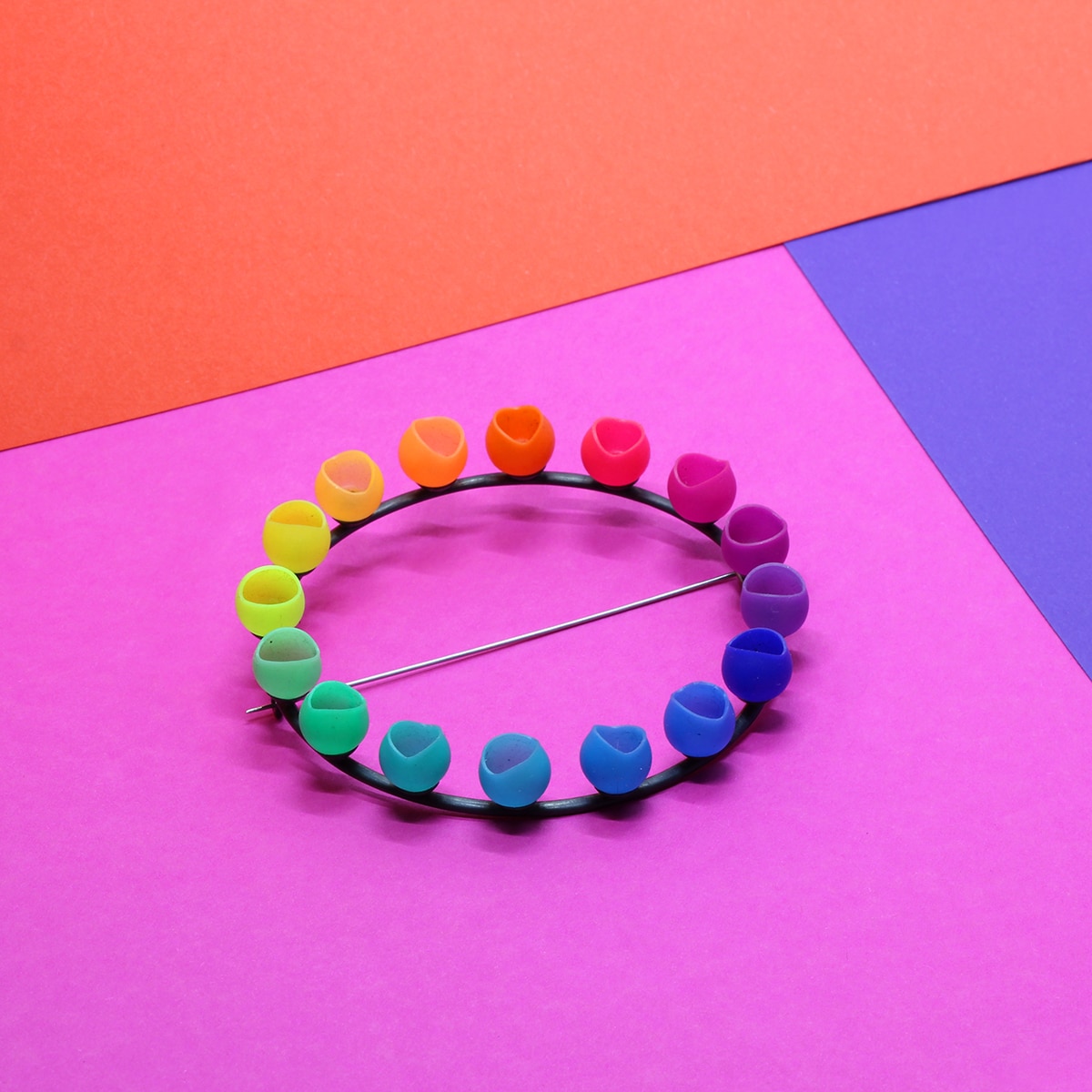 Jenny Llewellyn - rainbow fade silicone brooch