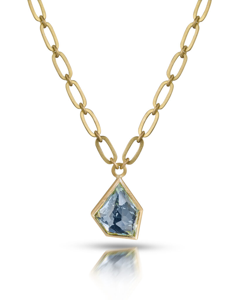 Freeform Aquamarine Gold necklace
