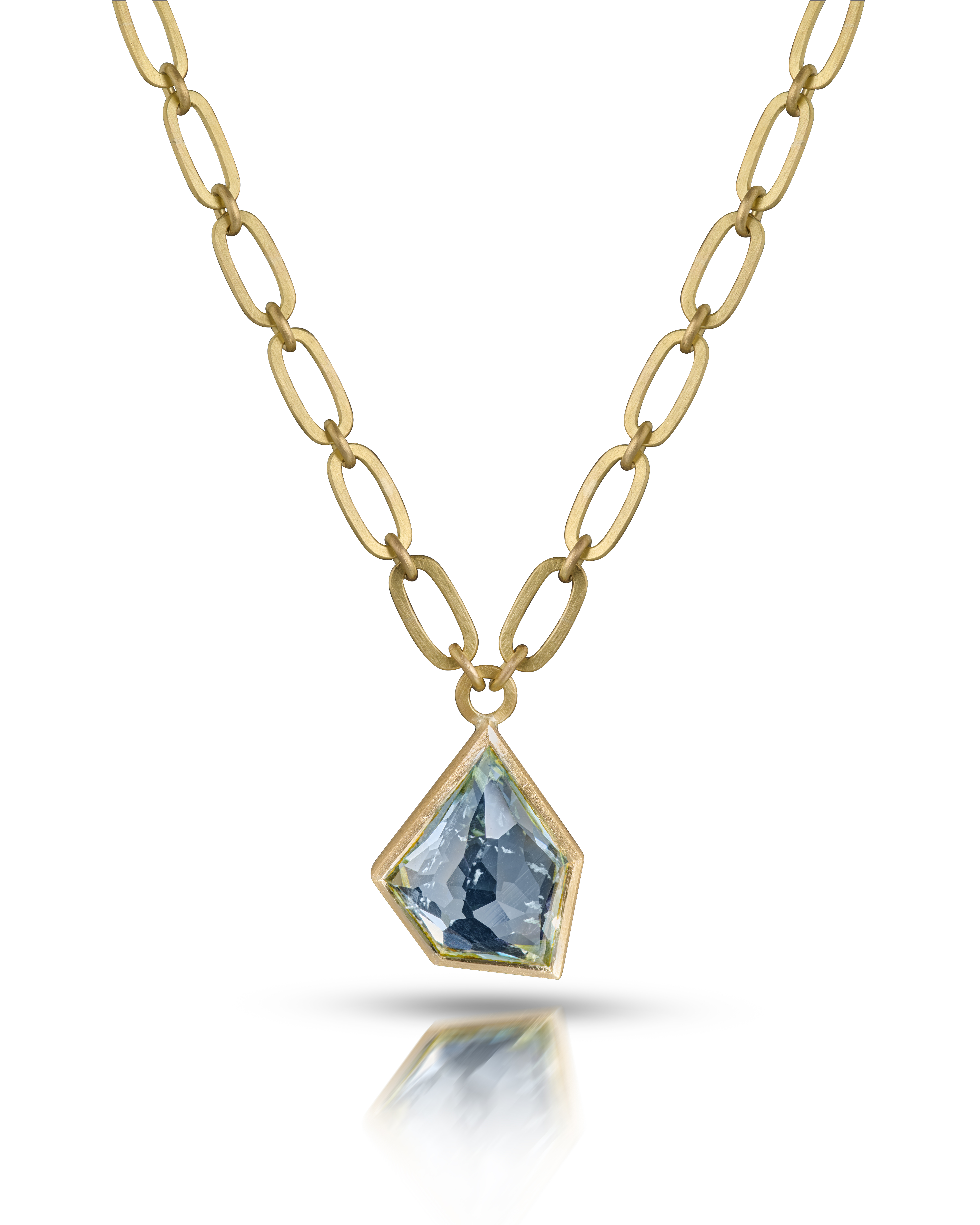 Freeform Aquamarine Gold necklace