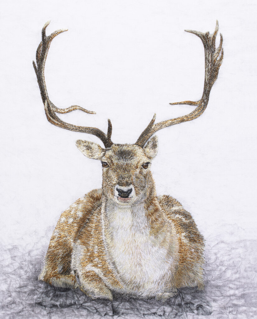 Deer hand embroidery