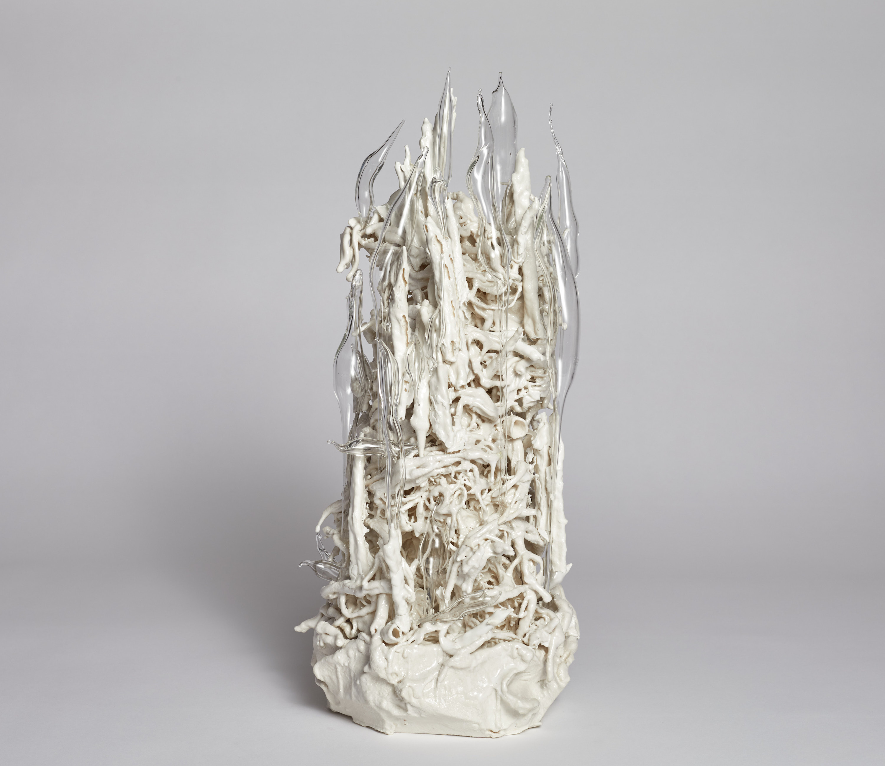 Complexity of Destiny by Lucille Lewin, porcelain and glass L 22 x W 23 x H 43 cm