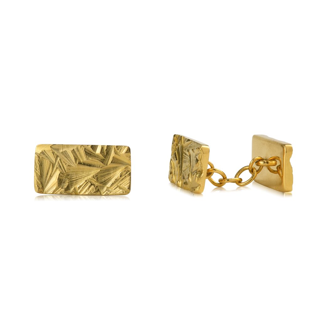 Carved gold cufflinks
