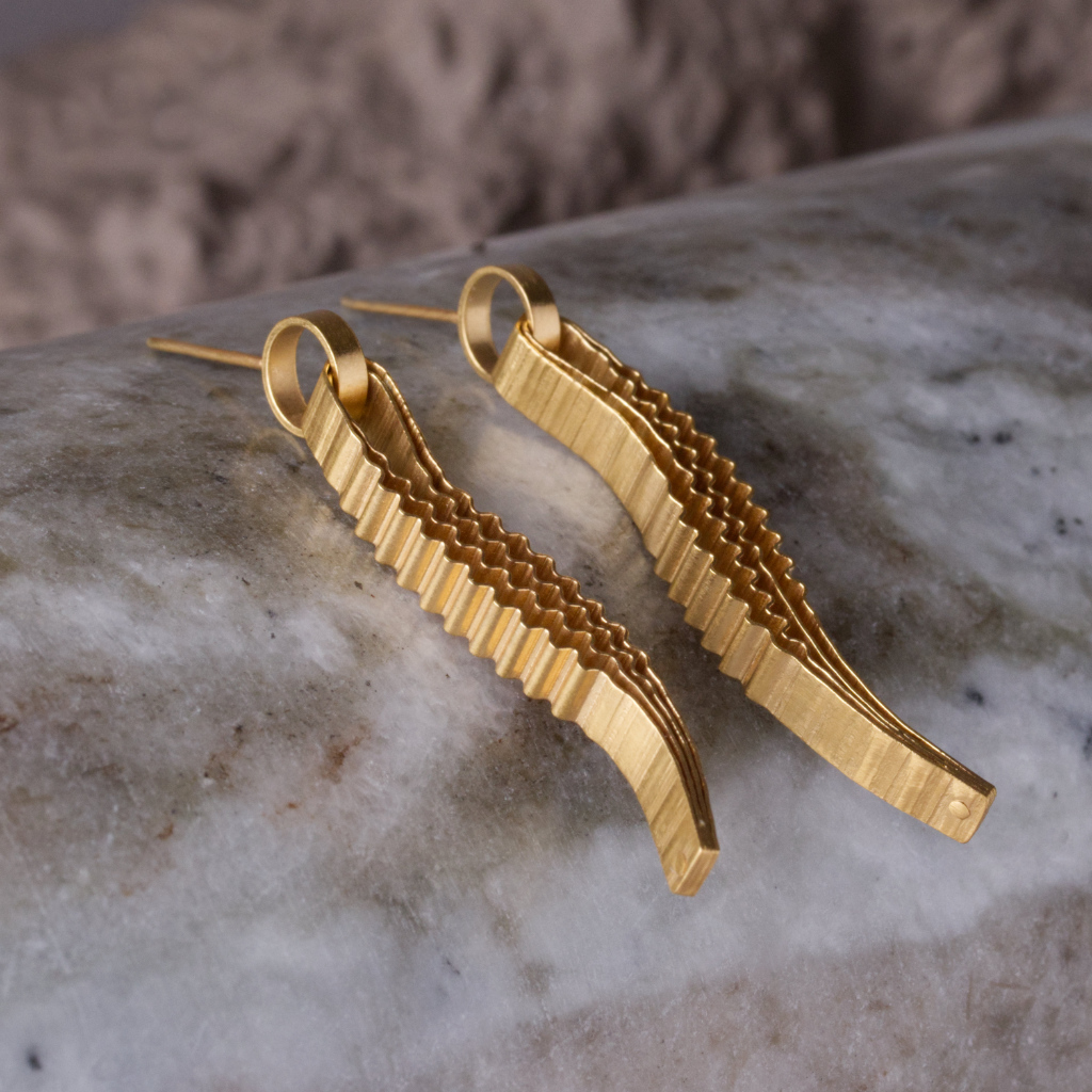 Strata-Earrings-Gold-plated-silver-by-Clara-Breen