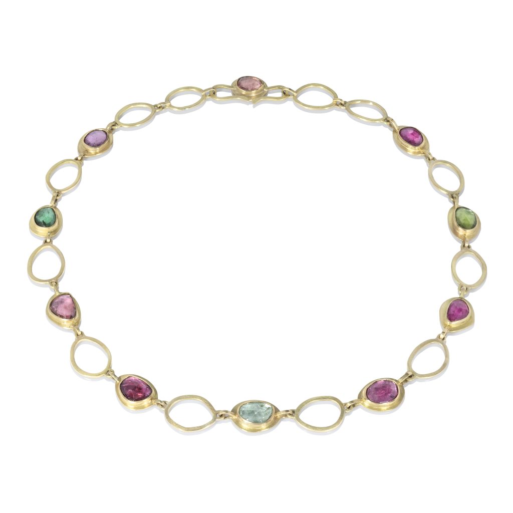 tourmaline and 18ct yellow gold necklace