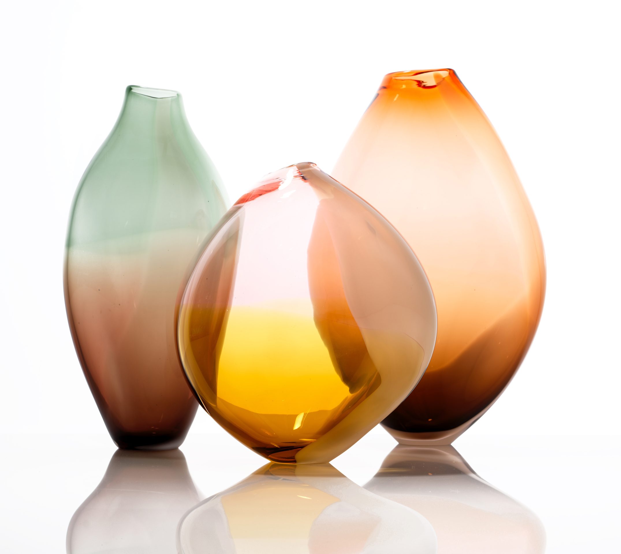 by Michèle Oberdieck, blown glass vessels, photo by Sylvain Deleu