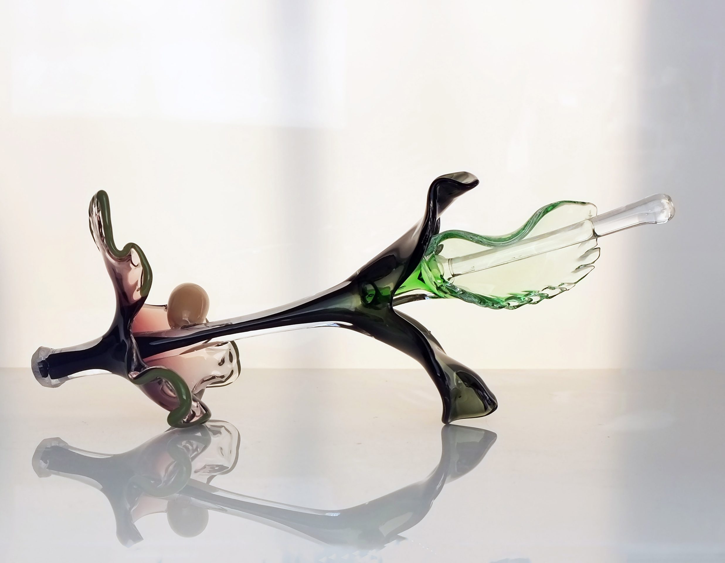 Victorian Orchid glass sculpture by Michele Oberdieck